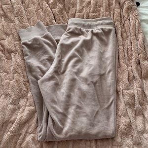 Velvet  sweatpants with gold accents / Size M/ Cuffed ankles/ Also tag cut off